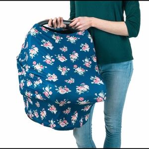 New Blue Floral Car Seat/ Nursing Cover